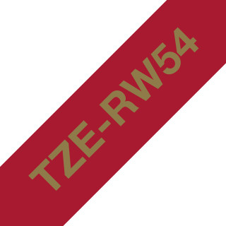 Brother TZE-RW54 ruban d'étiquette Doré sur rouge