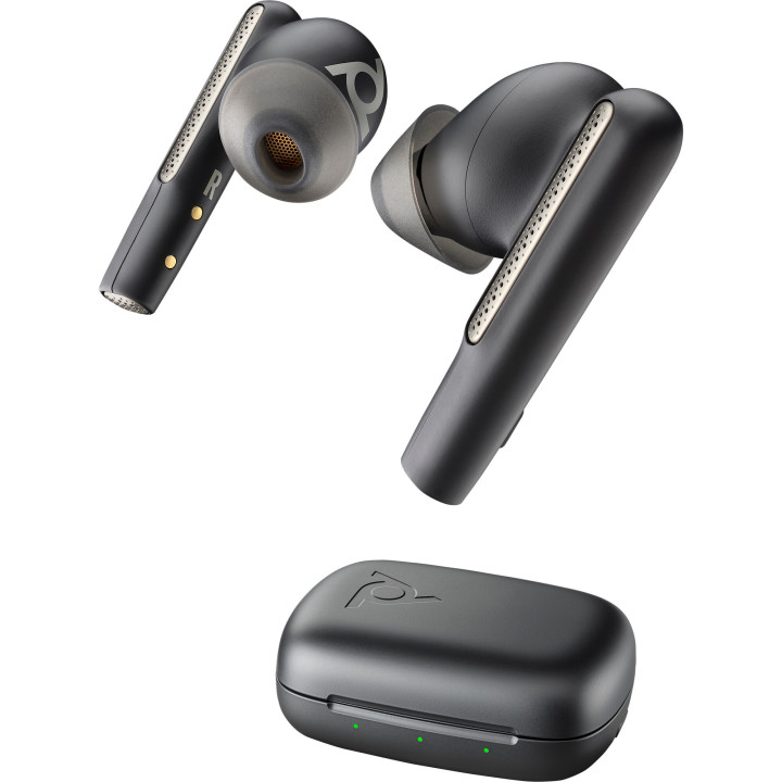 Poly Écouteurs noir charbon Voyager Free 60 UC M +adaptateur USB-C BT700 + étui de charge de base