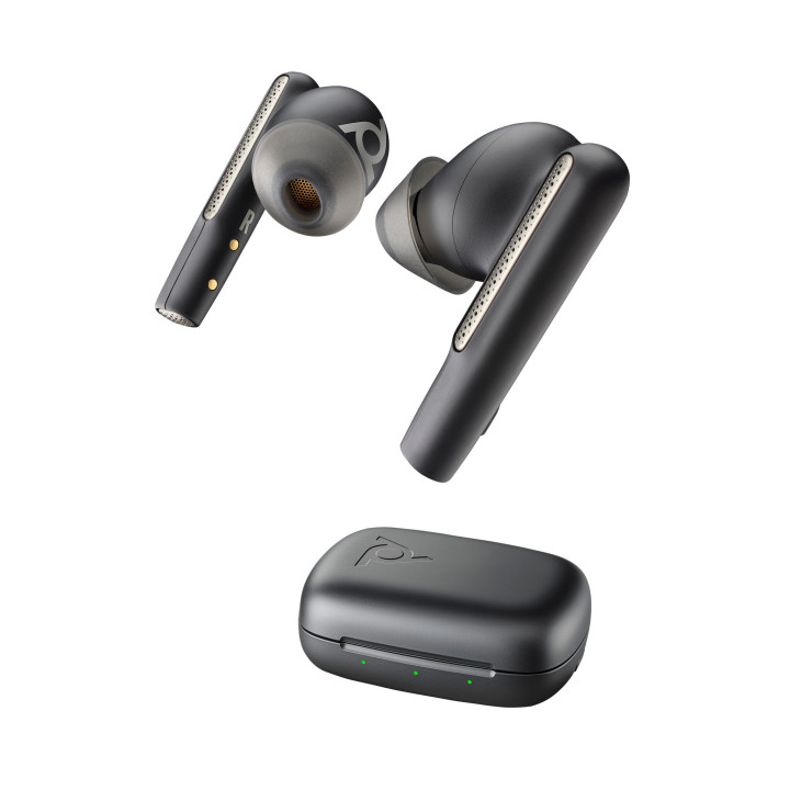 Poly Écouteurs noir charbon Voyager Free 60 UC M +adaptateur USB-C BT700 + étui de charge de base
