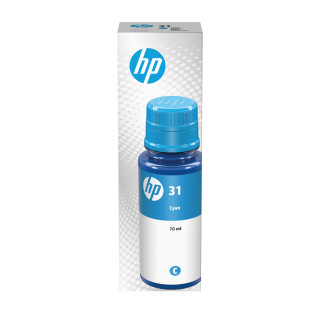 HP Bouteille d'encre cyan authentique 70 mL 31 Original