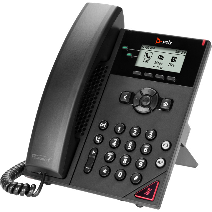 Poly Téléphone IP VVX 150 à 2 lignes et compatible PoE