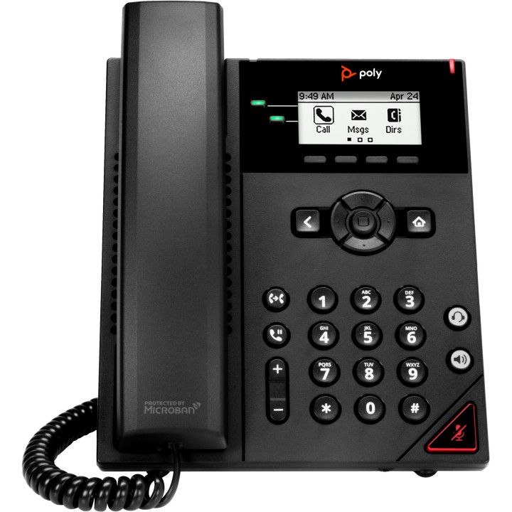 Poly Téléphone IP VVX 150 à 2 lignes et compatible PoE