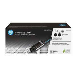 HP Kit de recharge de toner noir Neverstop authentique 143AD (double pack)