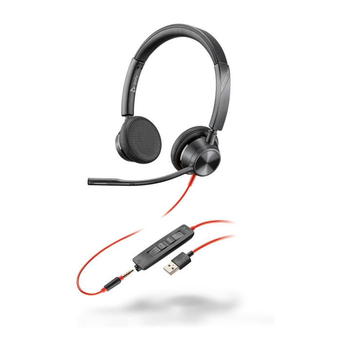 POLY Blackwire 3325 USB-A + 3.5mm Stereo Headset