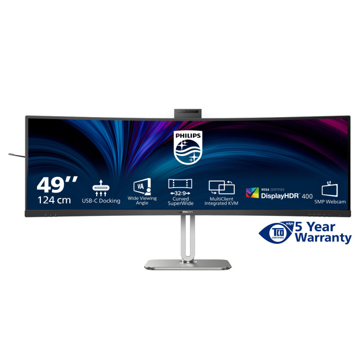 Philips 5000 series 49B2U5900CH/00 LED display 124 cm (48.8") 5120 x 1440 pixels Dual QHD LCD Noir