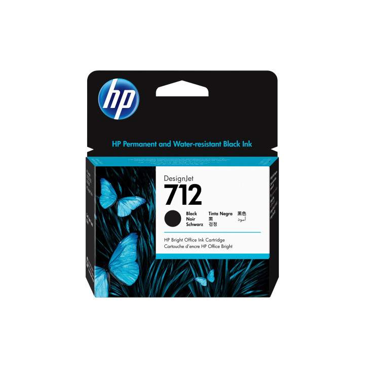 HP Cartouche d'encre DesignJet 712, noir, 80 ml
