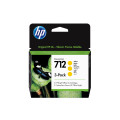 HP Pack de 3 cartouches d'encre DesignJet 712, jaune, 29 ml