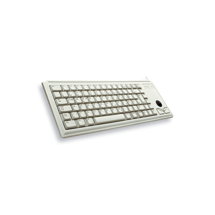 CHERRY G84-4400 TRACKBALL KEYBOARD Clavier filaire miniature, trackball, USB, gris clair, AZERTY - FR