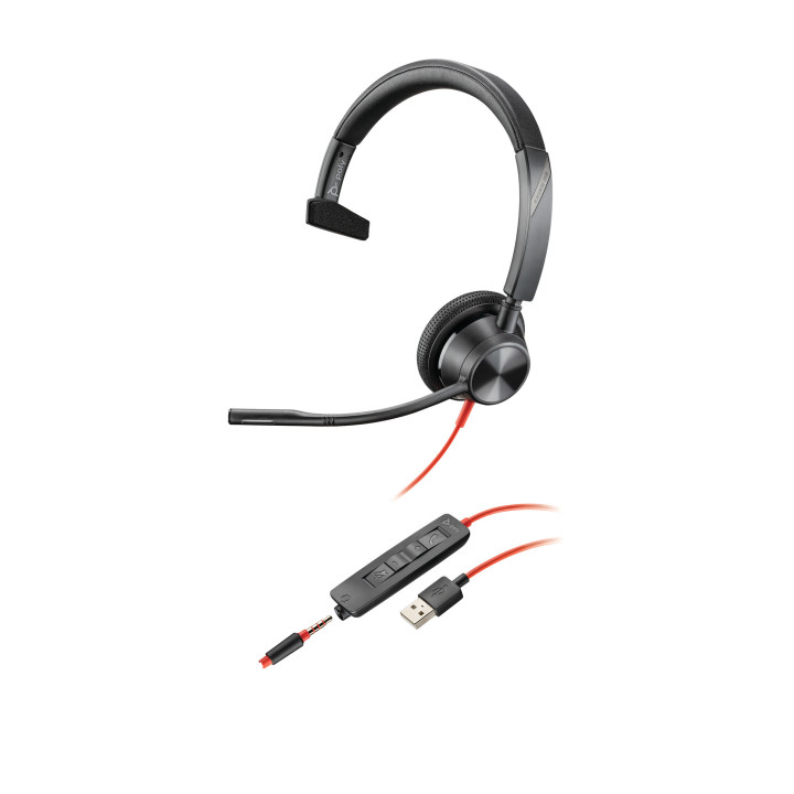 POLY Blackwire 3315 USB-A + 3.5mm Mono Headset