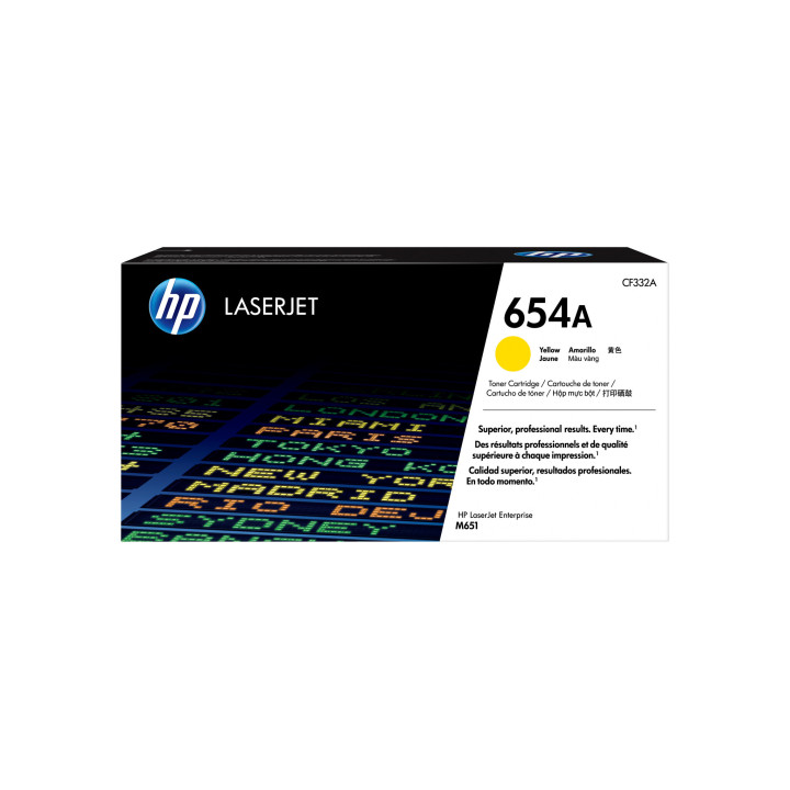 HP 654A toner jaune authentique LaserJet