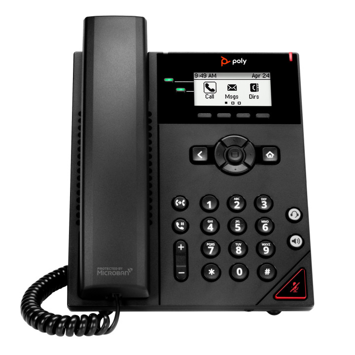 Poly Téléphone IP VVX 150 à 2 lignes et compatible PoE