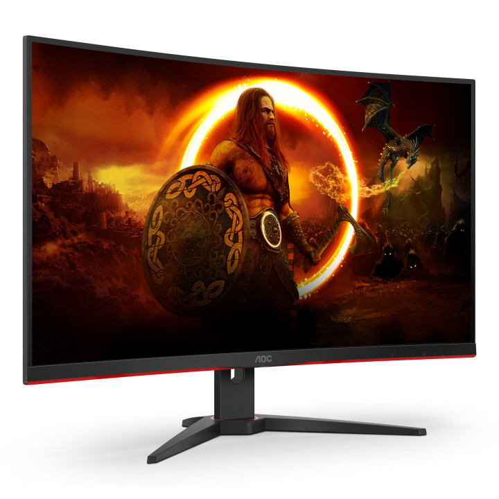 AOC G2 C32G2ZE/BK écran plat de PC 80 cm (31.5") 1920 x 1080 pixels Full HD LED Noir, Rouge