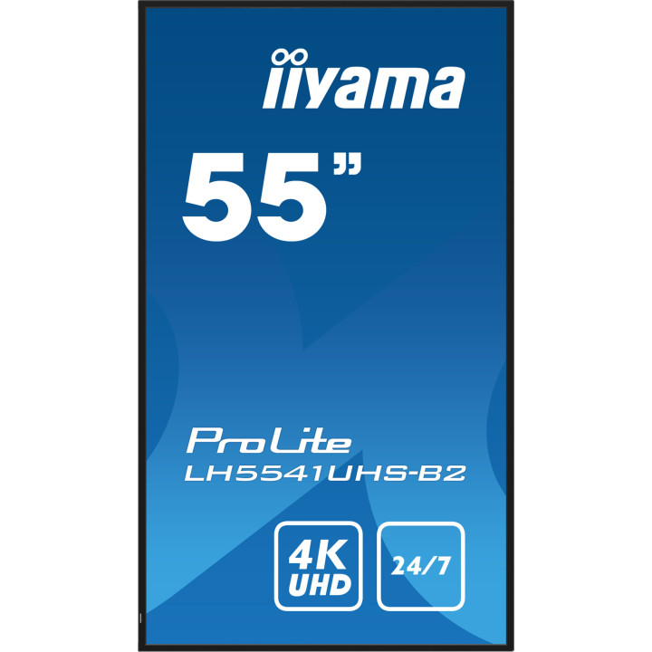 iiyama LH5541UHS-B2 Écran d'affichage dynamique En forme de kiosk 138,7 cm (54.6") LCD 500 cd/m² 4K Ultra HD Noir Intégré d
