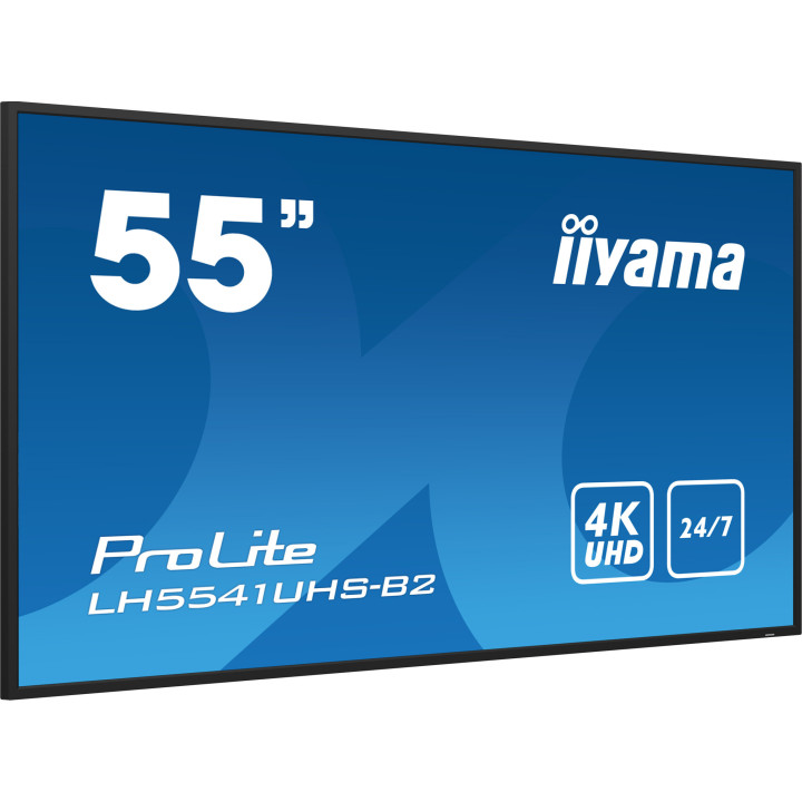 iiyama LH5541UHS-B2 Écran d'affichage dynamique En forme de kiosk 138,7 cm (54.6") LCD 500 cd/m² 4K Ultra HD Noir Intégré d