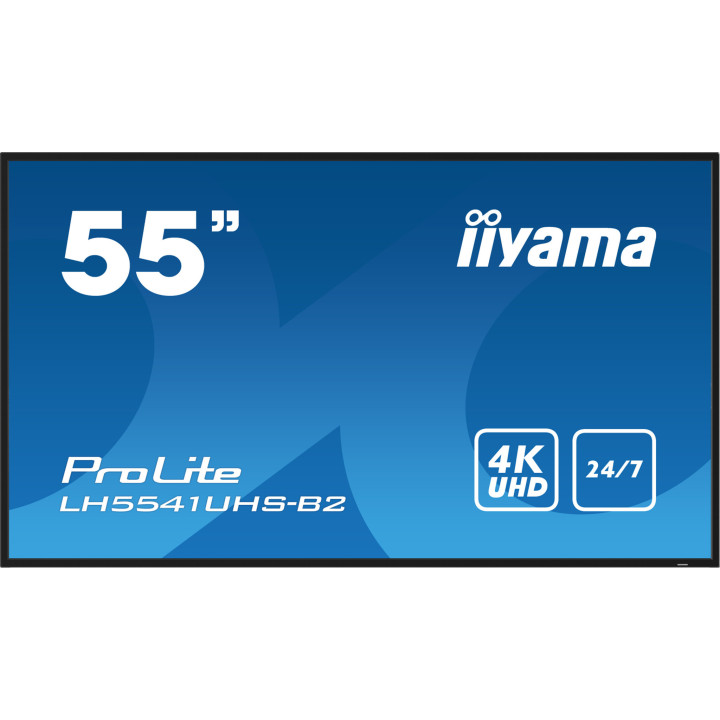 iiyama LH5541UHS-B2 Écran d'affichage dynamique En forme de kiosk 138,7 cm (54.6") LCD 500 cd/m² 4K Ultra HD Noir Intégré d