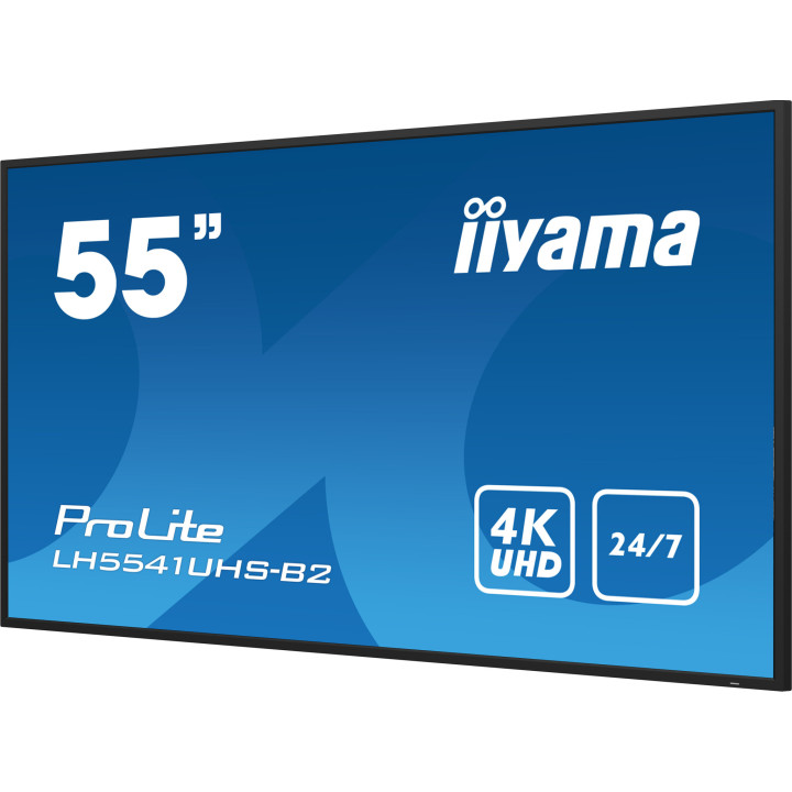 iiyama LH5541UHS-B2 Écran d'affichage dynamique En forme de kiosk 138,7 cm (54.6") LCD 500 cd/m² 4K Ultra HD Noir Intégré d