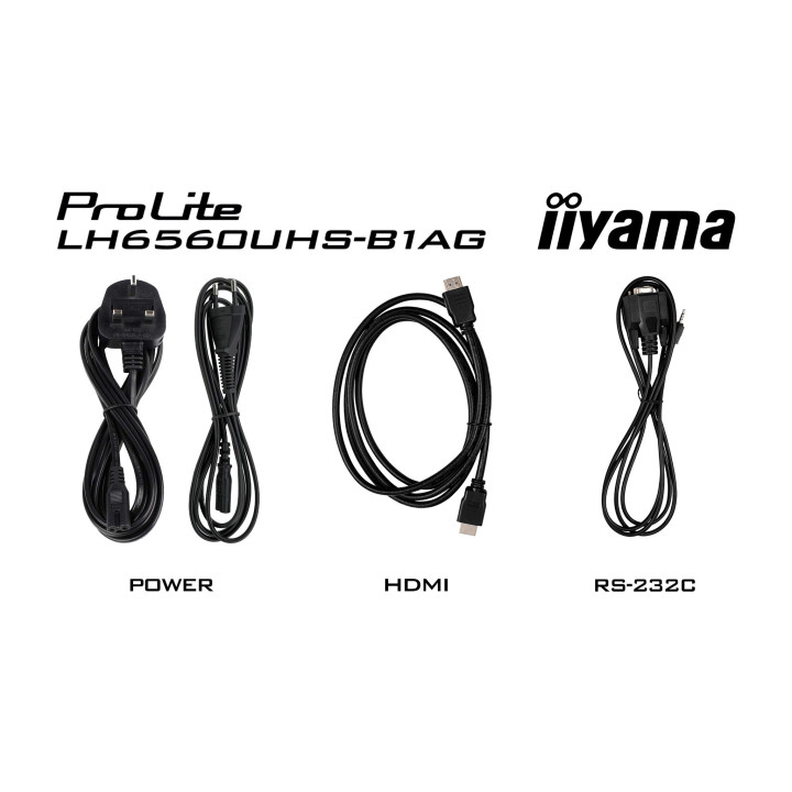 iiyama LH6560UHS-B1AG Écran d'affichage dynamique Carte A numérique 165,1 cm (65") LED Wifi 500 cd/m² 4K Ultra HD Noir Inté