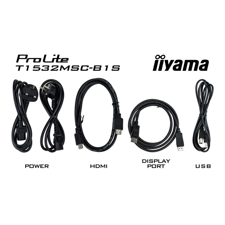 iiyama ProLite T1532MSC-B1S écran plat de PC 38,1 cm (15") 1024 x 768 pixels XGA LCD Écran tactile Noir