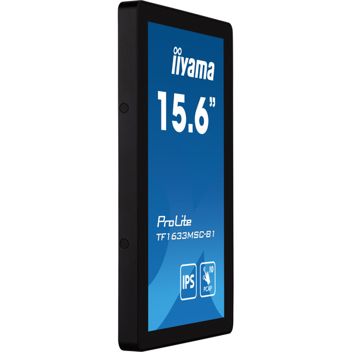 iiyama ProLite TF1633MSC-B1 écran plat de PC 39,6 cm (15.6") 1920 x 1080 pixels Full HD Écran tactile Noir