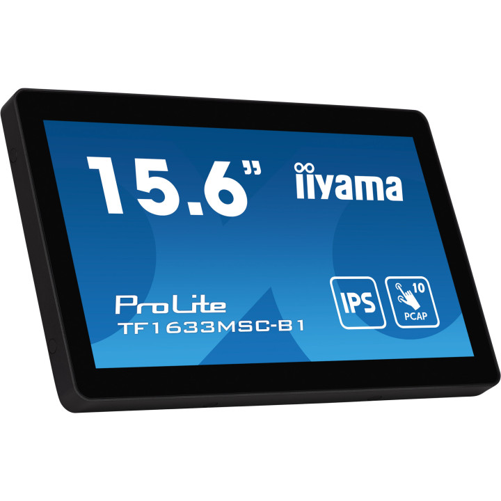 iiyama ProLite TF1633MSC-B1 écran plat de PC 39,6 cm (15.6") 1920 x 1080 pixels Full HD Écran tactile Noir