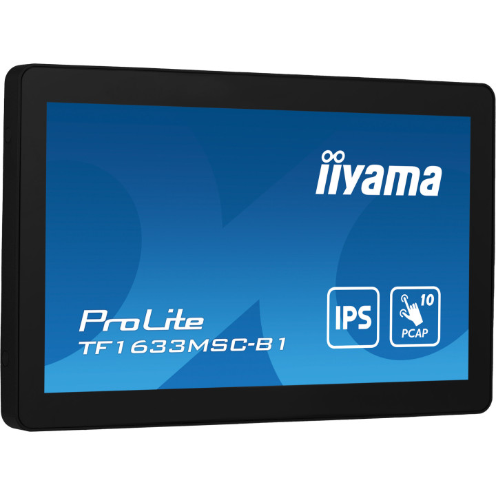 iiyama ProLite TF1633MSC-B1 écran plat de PC 39,6 cm (15.6") 1920 x 1080 pixels Full HD Écran tactile Noir