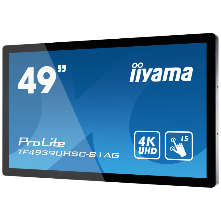 iiyama ProLite TF4939UHSC-B1AG écran plat de PC 124,5 cm (49") 3840 x 2160 pixels 4K Ultra HD LED Écran tactile Multi-utilisa