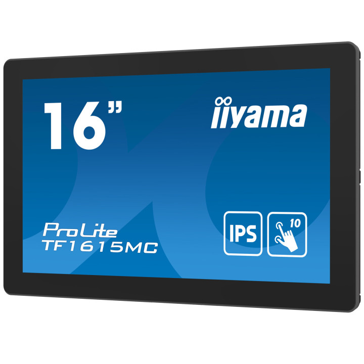 iiyama ProLite TF1615MC-B1 écran plat de PC 39,6 cm (15.6") 1920 x 1080 pixels Full HD Écran tactile Noir