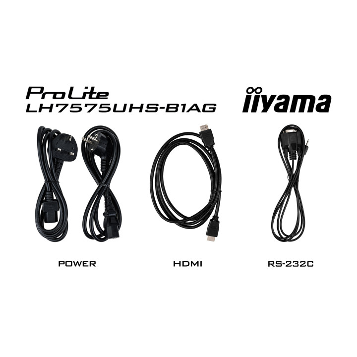 iiyama LH7575UHS-B1AG Écran d'affichage dynamique Écran plat de signalisation numérique 190,5 cm (75") LCD Wifi 500 cd/m² 4