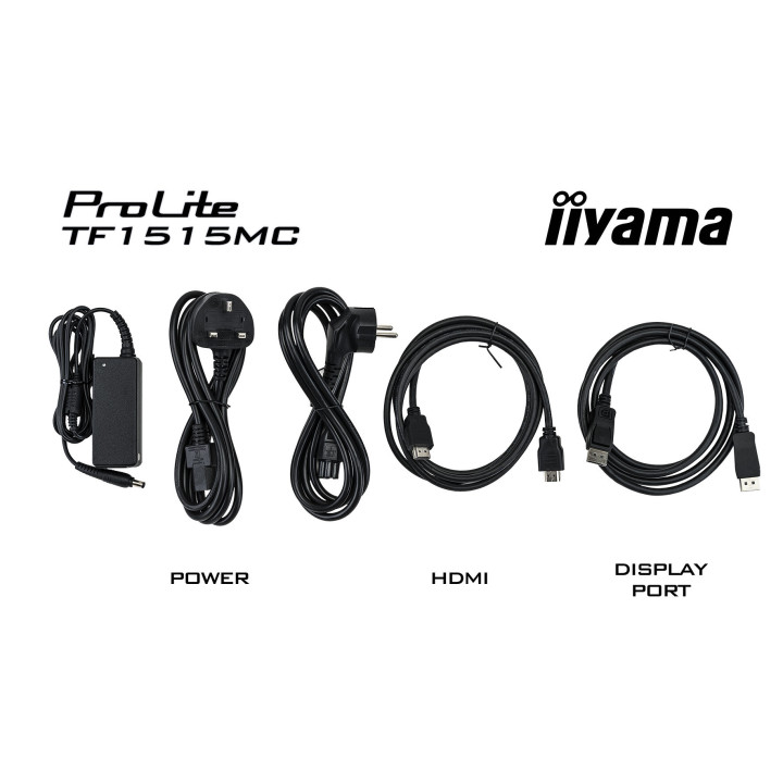 iiyama TF1515MC-B2 Écran d'affichage dynamique 38,1 cm (15") LED 350 cd/m² XGA Noir Écran tactile