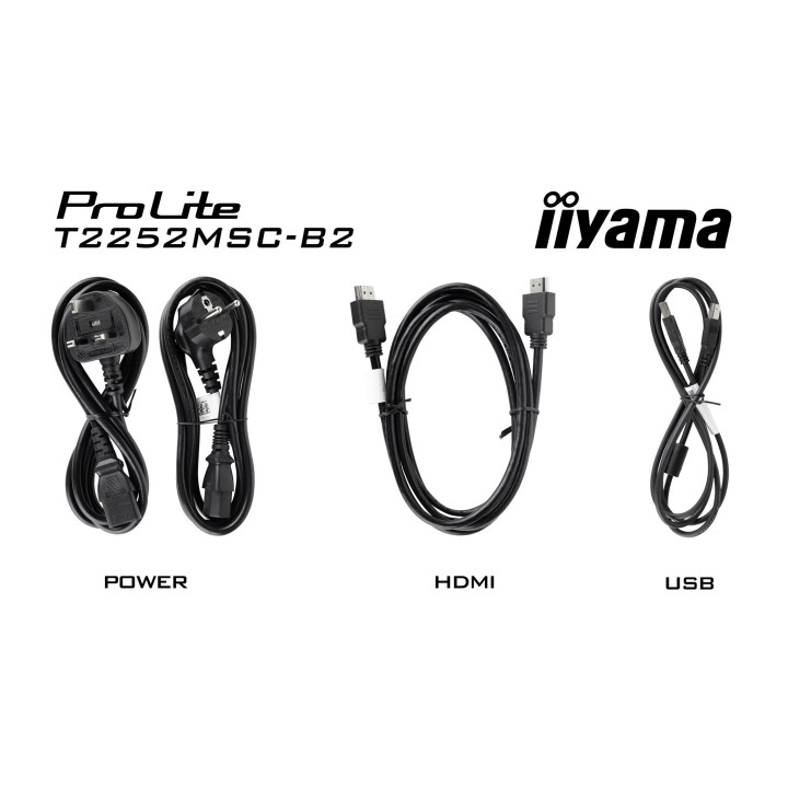 iiyama ProLite T2252MSC-B2 écran plat de PC 54,6 cm (21.5") 1920 x 1080 pixels Full HD LCD Écran tactile Noir