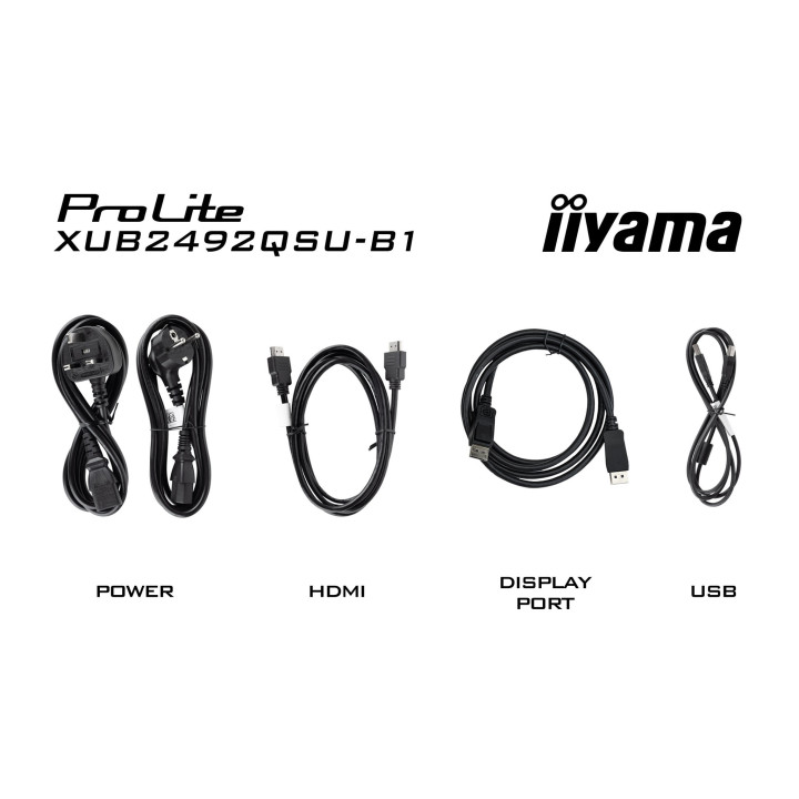 iiyama ProLite XUB2492QSU-B1 écran plat de PC 60,5 cm (23.8") 2560 x 1440 pixels Wide Quad HD LED Noir
