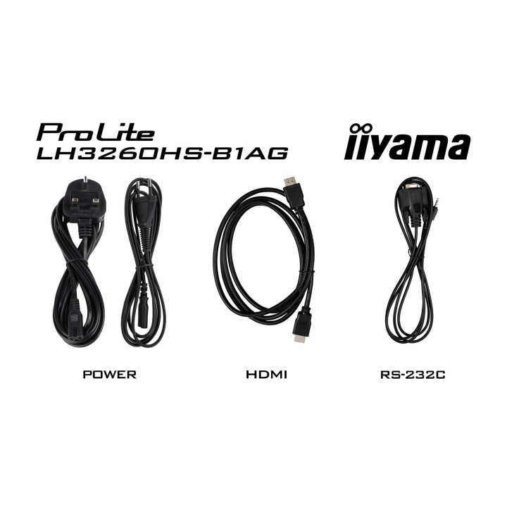 iiyama LH3260HS-B1AG Écran d'affichage dynamique Carte A numérique 80 cm (31.5") LED Wifi 500 cd/m² Full HD Noir Intégré d