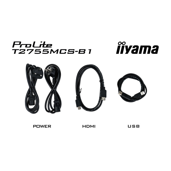 iiyama ProLite T2755MSC-B1 écran plat de PC 68,6 cm (27") 1920 x 1080 pixels Full HD LED Écran tactile Dessus de table Noir