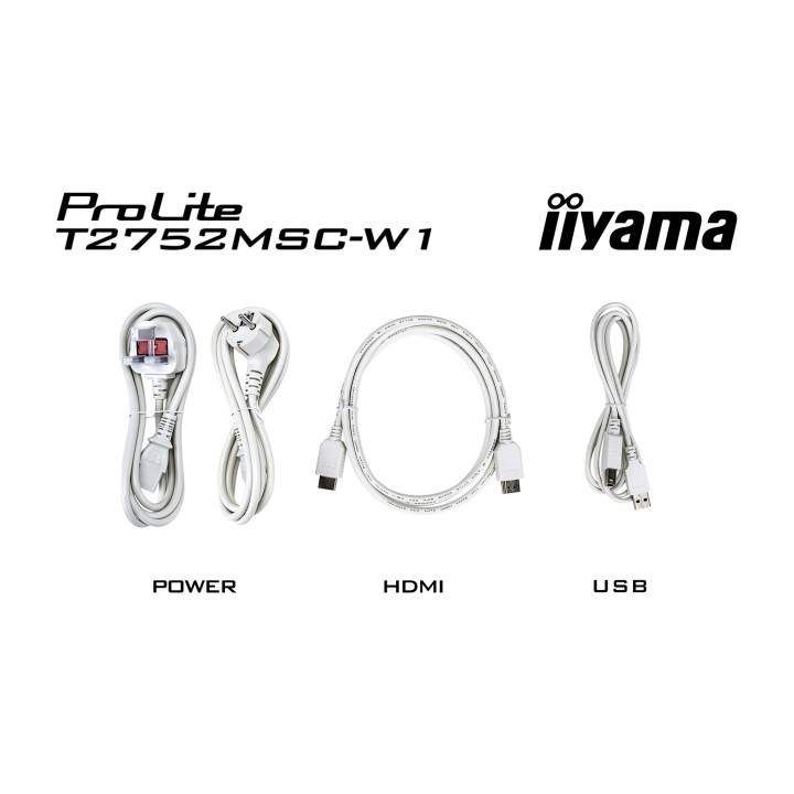 iiyama ProLite T2752MSC-W1 écran plat de PC 68,6 cm (27") 1920 x 1080 pixels Full HD LED Écran tactile Blanc