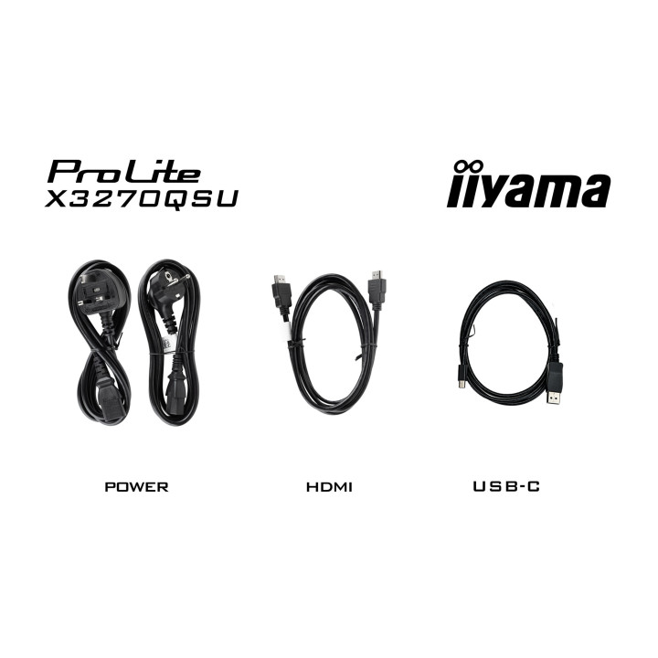 iiyama ProLite X3270QSU-B1 écran plat de PC 81,3 cm (32") 2560 x 1440 pixels Wide Quad HD LED Noir
