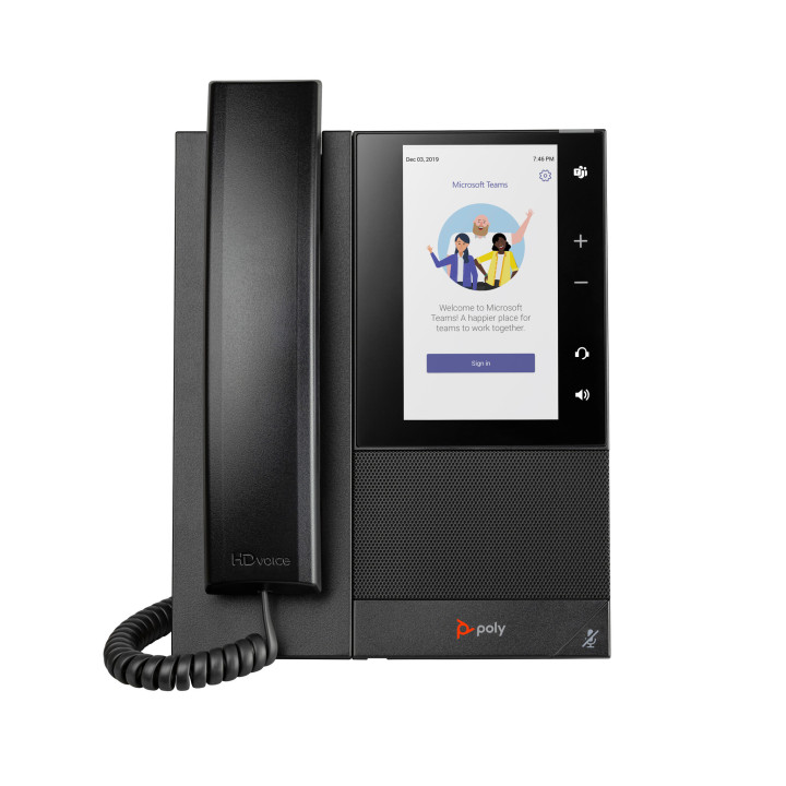 Poly Téléphone multimédia professionnel CCX 505 pour Microsoft Teams et compatible PoE