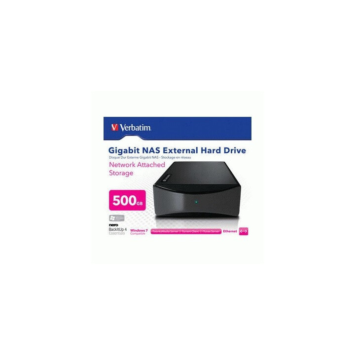 Verbatim Gigabit NAS External Hard Drive 500GB 0,5 To