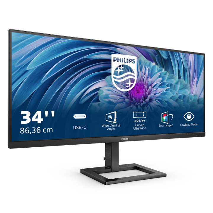 Philips E Line 346E2LAE/00 LED display 86,4 cm (34") 3440 x 1440 pixels Wide Quad HD LCD Noir