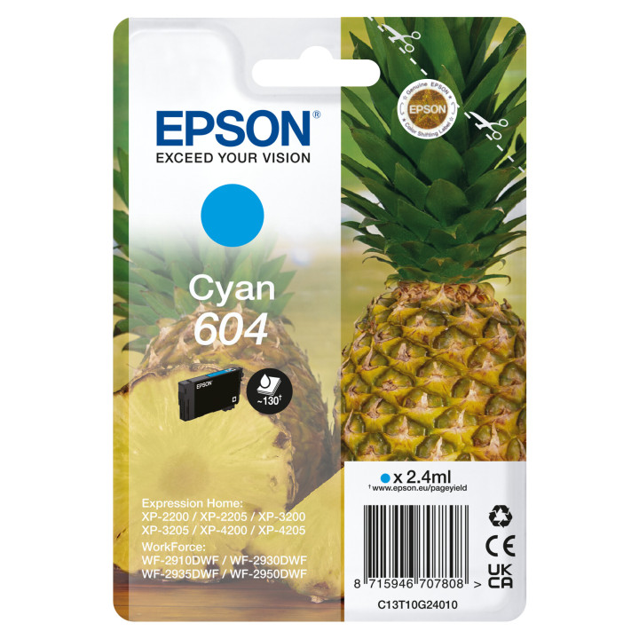 Epson 604 cartouche d'encre 1 pièce(s) Original Rendement standard Cyan