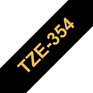 Brother TZE-R354 ruban d'étiquette Or sur noir