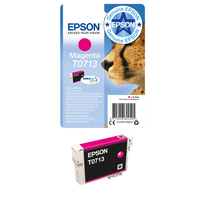 Epson Singlepack Magenta T0713 DURABrite Ultra Ink