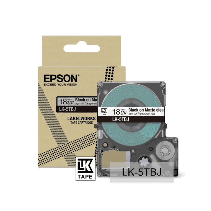 Epson LK-5TBJ Noir, Transparent