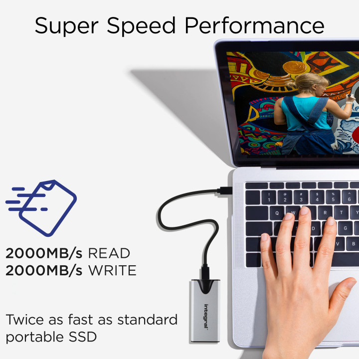 Integral SlimXpress Pro INSSD4TPORT3.2SLIMXS lecteur à circuits intégrés externe 4 To USB 3.2 Gen 2x2