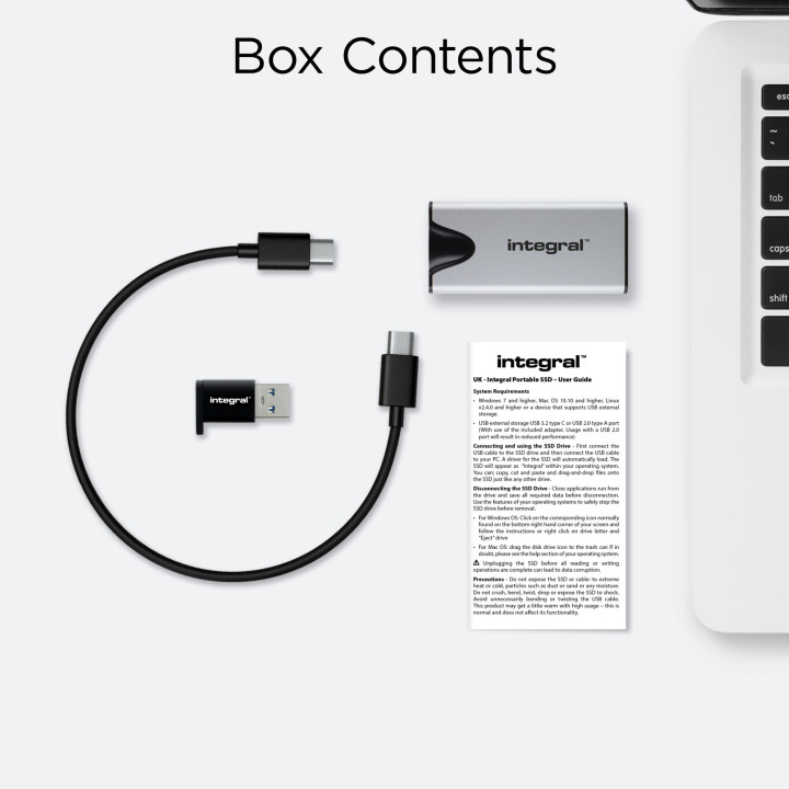 Integral SlimXpress Pro INSSD4TPORT3.2SLIMXS lecteur à circuits intégrés externe 4 To USB 3.2 Gen 2x2