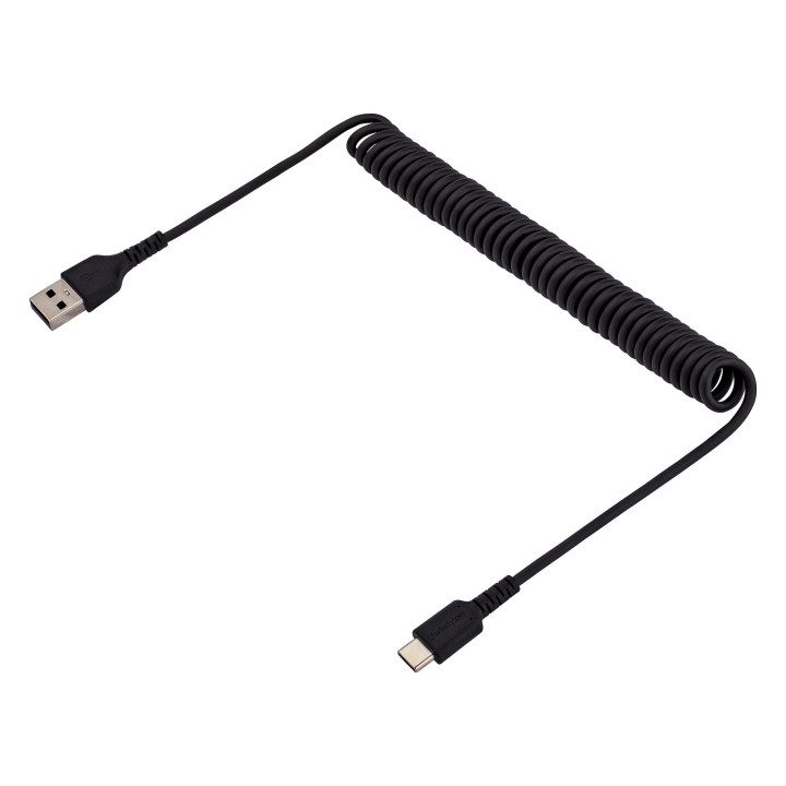 StarTech.com Câble de Charge Rapide USB-A vers USB-C de 1m, Robuste, Spiralé, Charge et Synchronisation, 3A, USB 2.0, Gaine T
