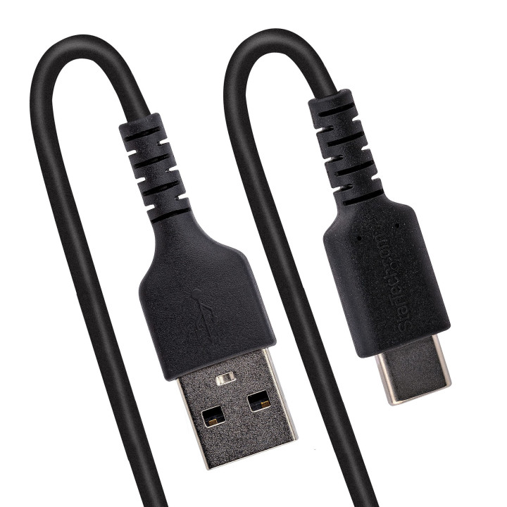 StarTech.com Câble de Charge Rapide USB-A vers USB-C de 1m, Robuste, Spiralé, Charge et Synchronisation, 3A, USB 2.0, Gaine T
