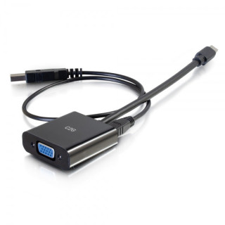 C2G 20 cm - Convertisseur adaptateur actif Mini DisplayPort[TM] mâle vers VGA et audio femelle - Noir