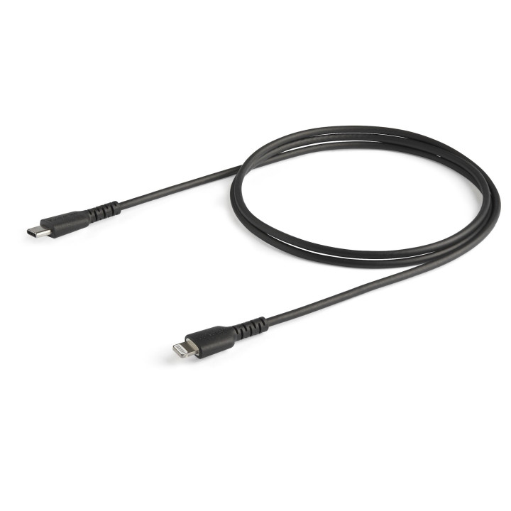StarTech.com Câble USB-C vers Lightning Noir Robuste 1m - Câble de Charge/Synchronistation USB Type C vers Lightning Fibre Ar