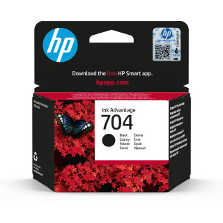 HP 704 Black Original Ink Advantage Cartridge cartouche d'encre 1 pièce(s) Rendement standard Noir