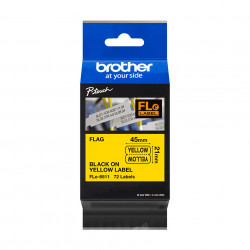 Brother FLe-6511 - Cassette à ruban pour étiqueteuse originale - 72 étiquettes drapeaux pré-découpées - Noir sur Jaune, 2